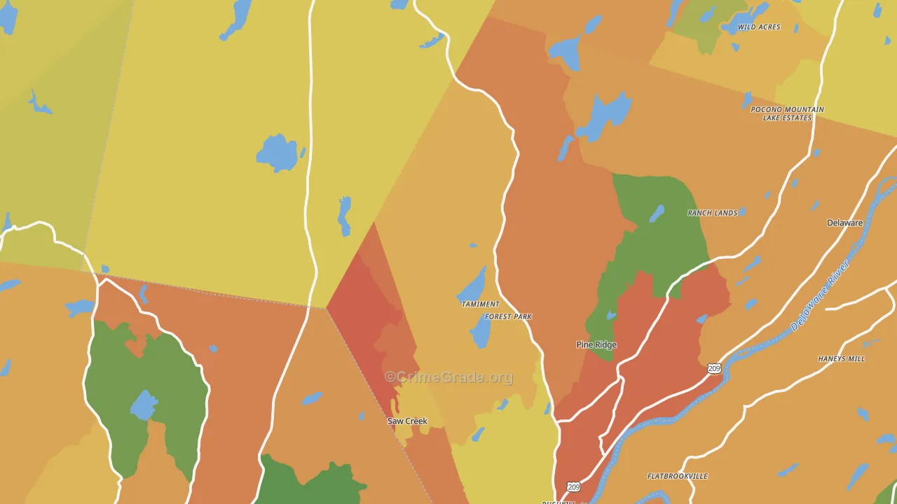 Tamiment, PA Map of Assault Rates