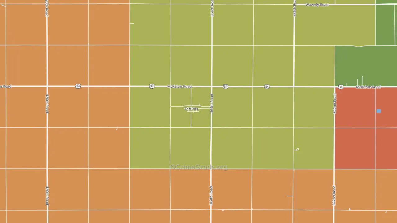 Tamora, NE Map of Assault Rates
