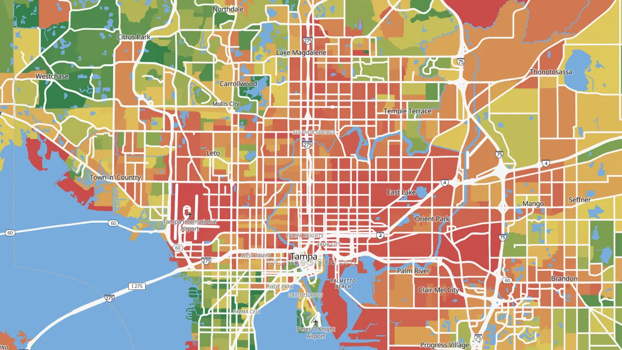 Tampa, FL Map of Assault Rates