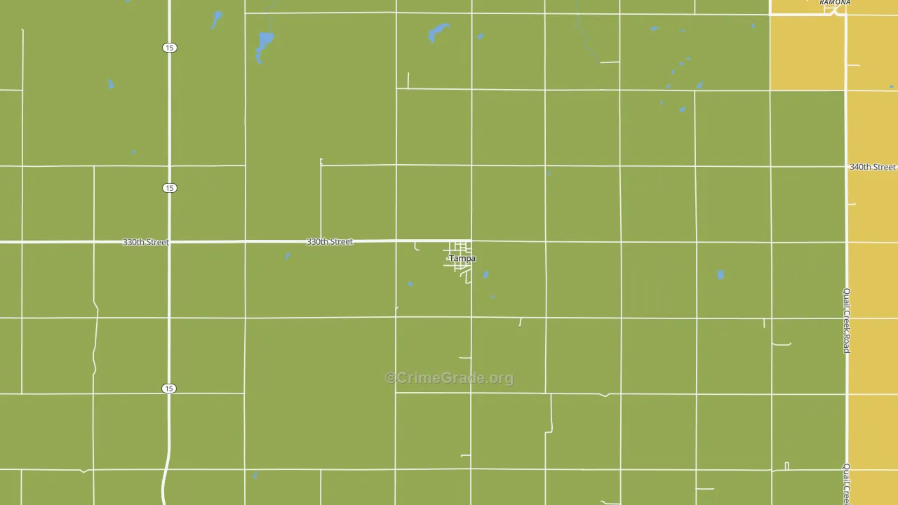 Tampa, KS Map of Assault Rates