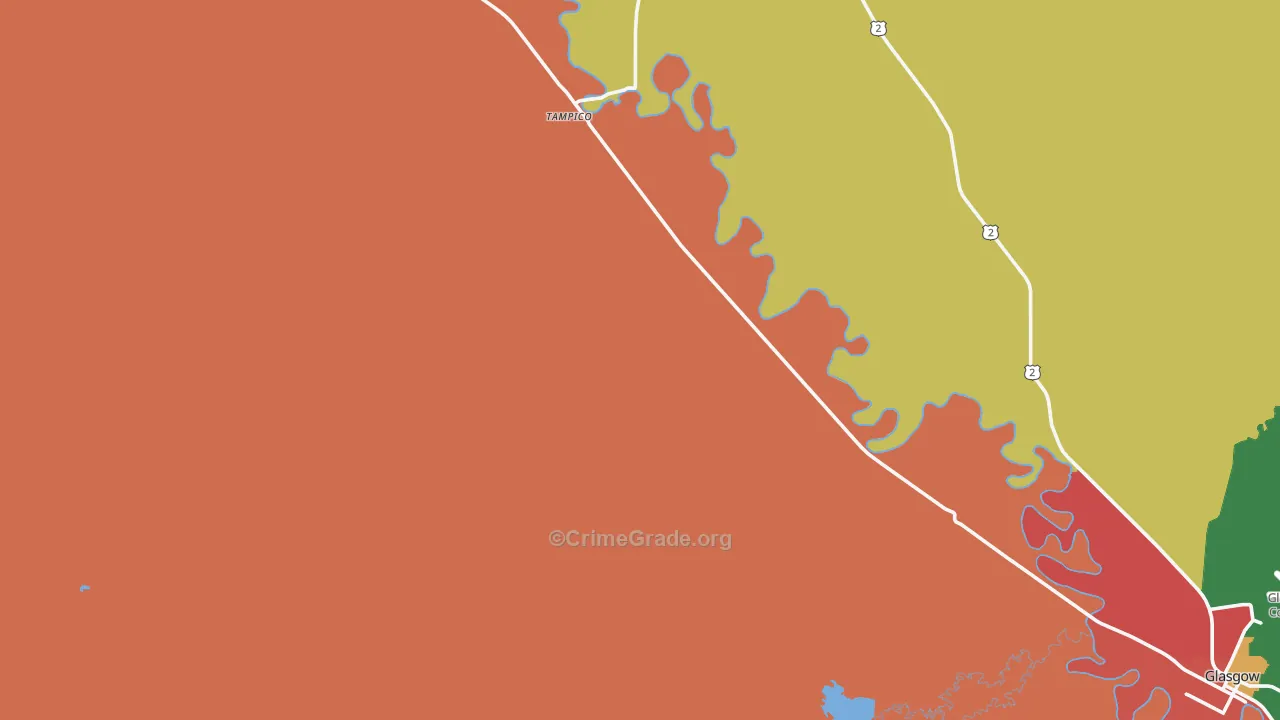 Tampico, MT Map of Assault Rates