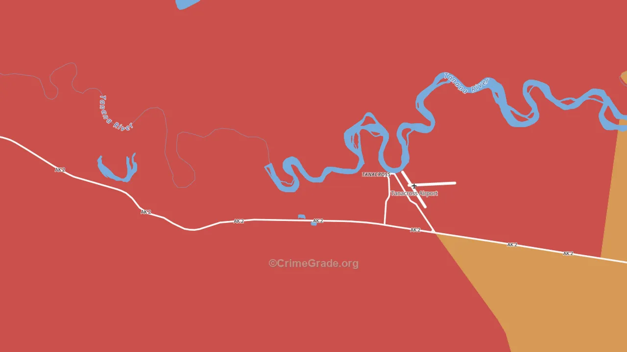Tanacross, AK Map of Assault Rates
