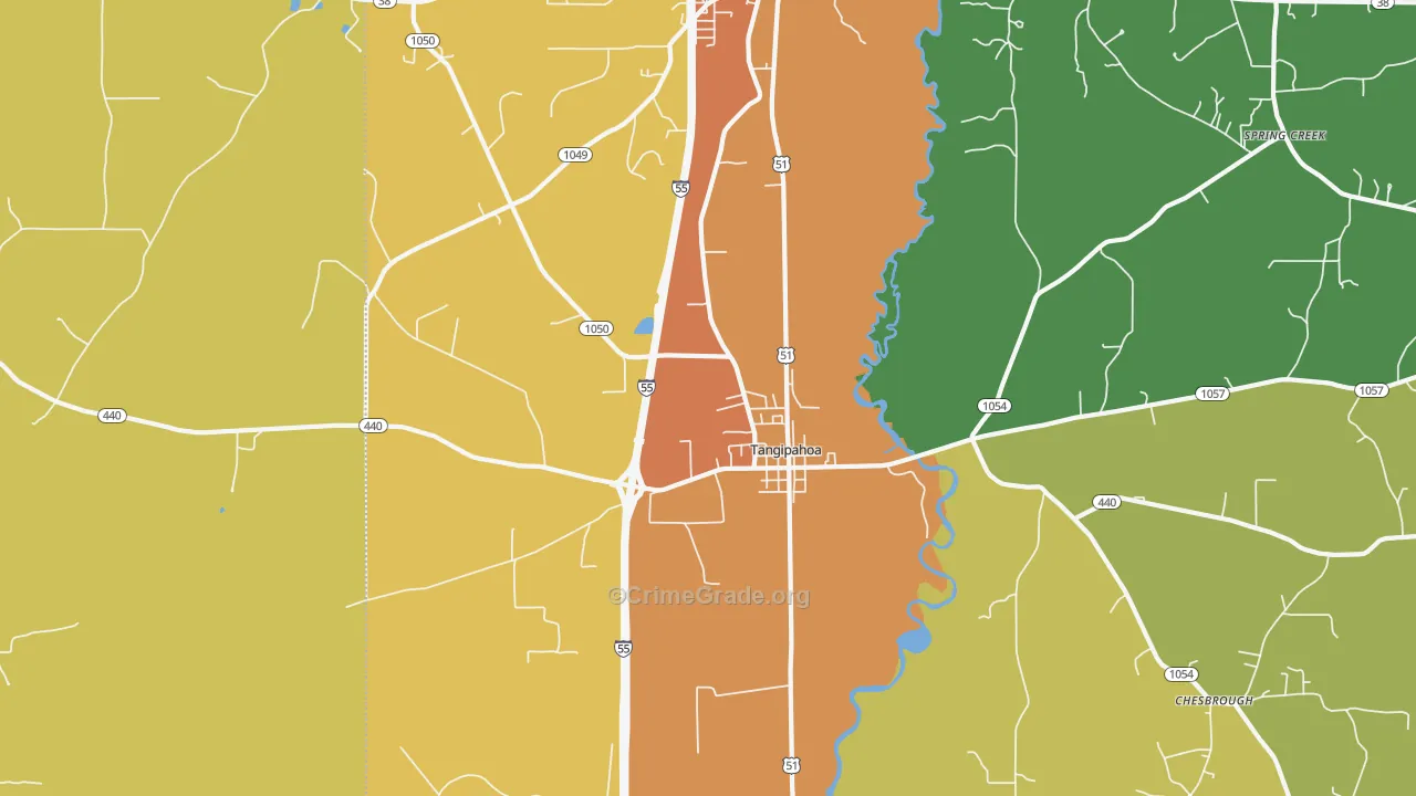 Tangipahoa, LA Map of Assault Rates