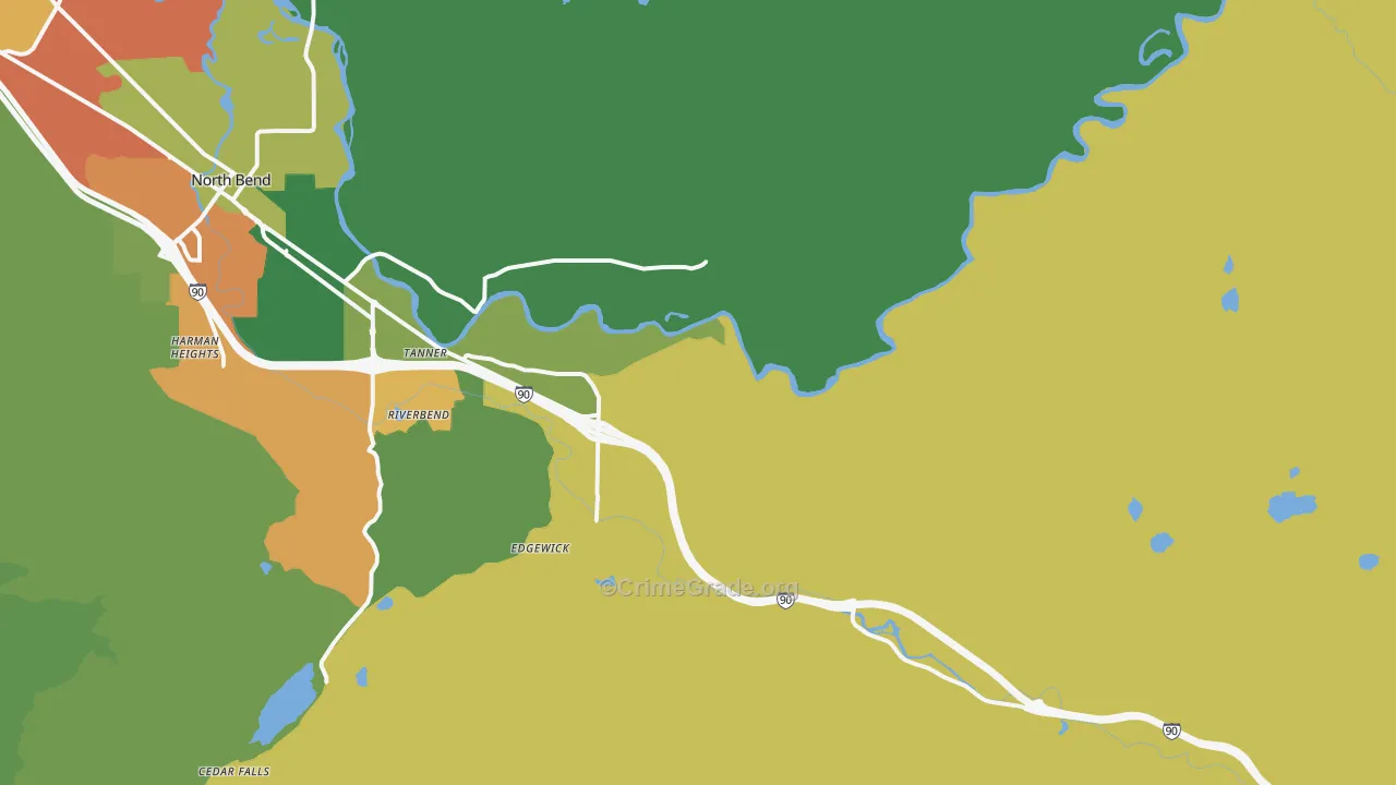 Tanner, WA Map of Assault Rates