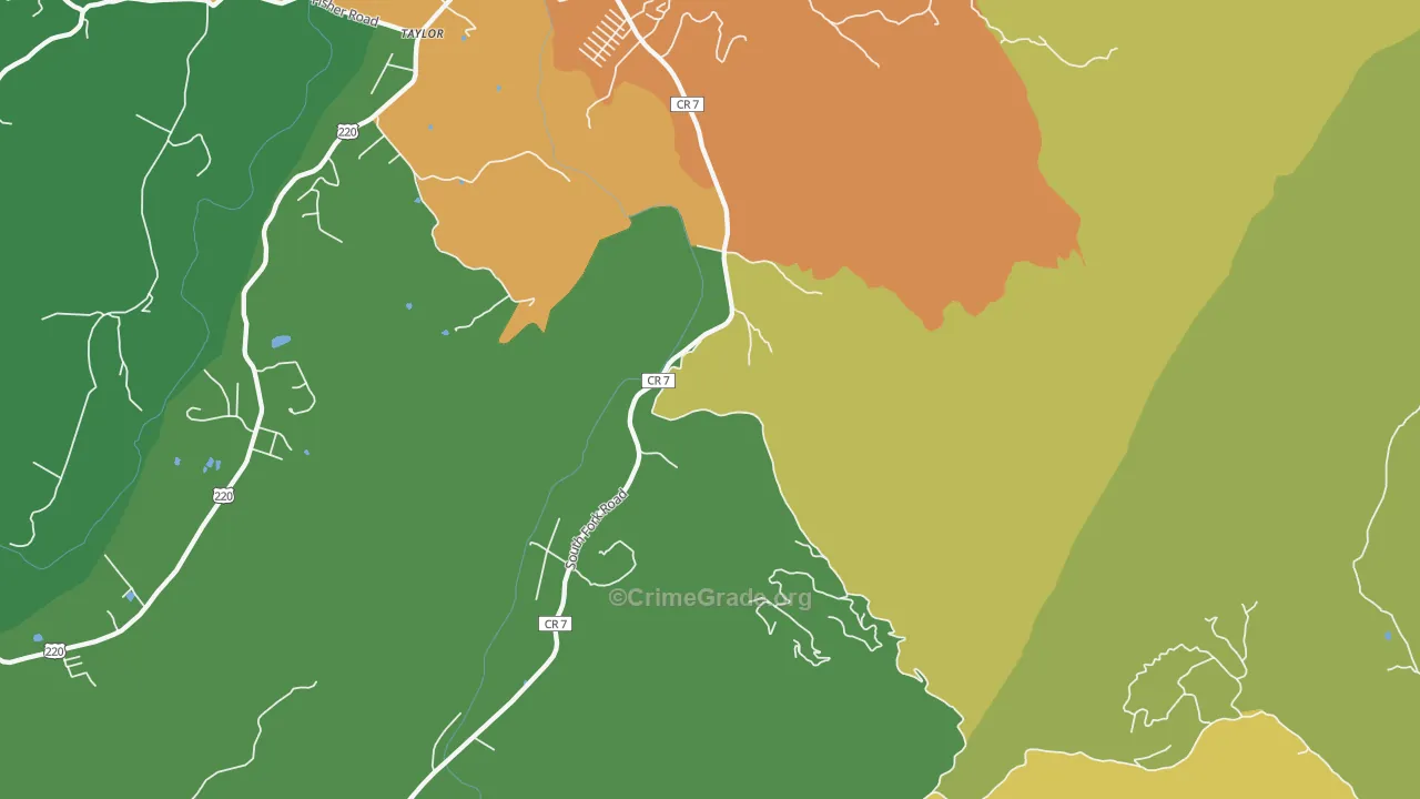 Tannery, WV Map of Assault Rates