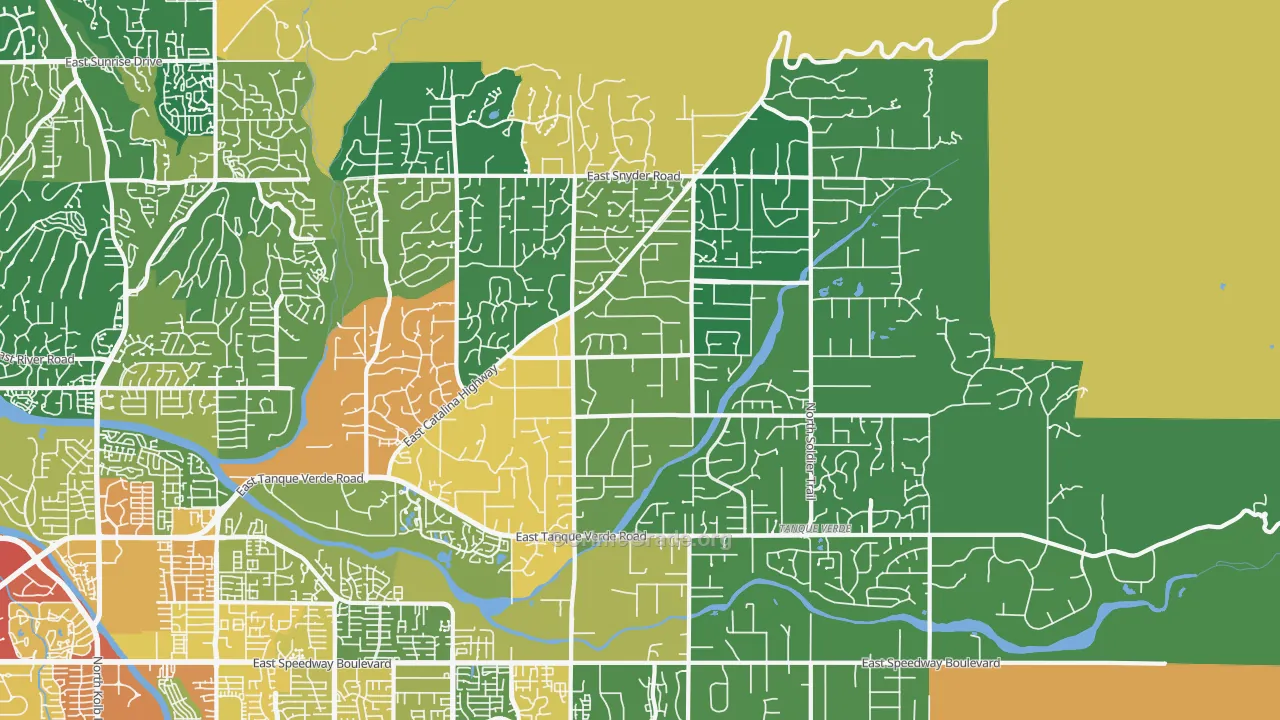 Tanque Verde, AZ Map of Assault Rates