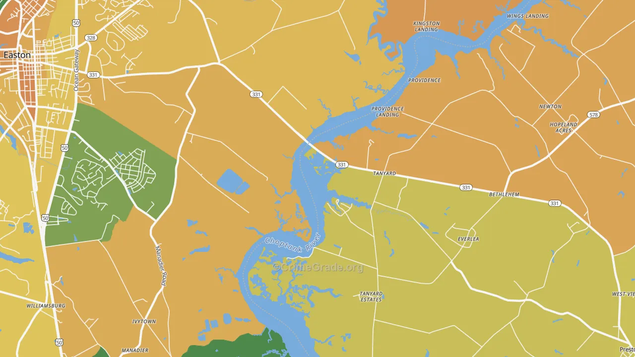 Tanyard, MD Map of Assault Rates