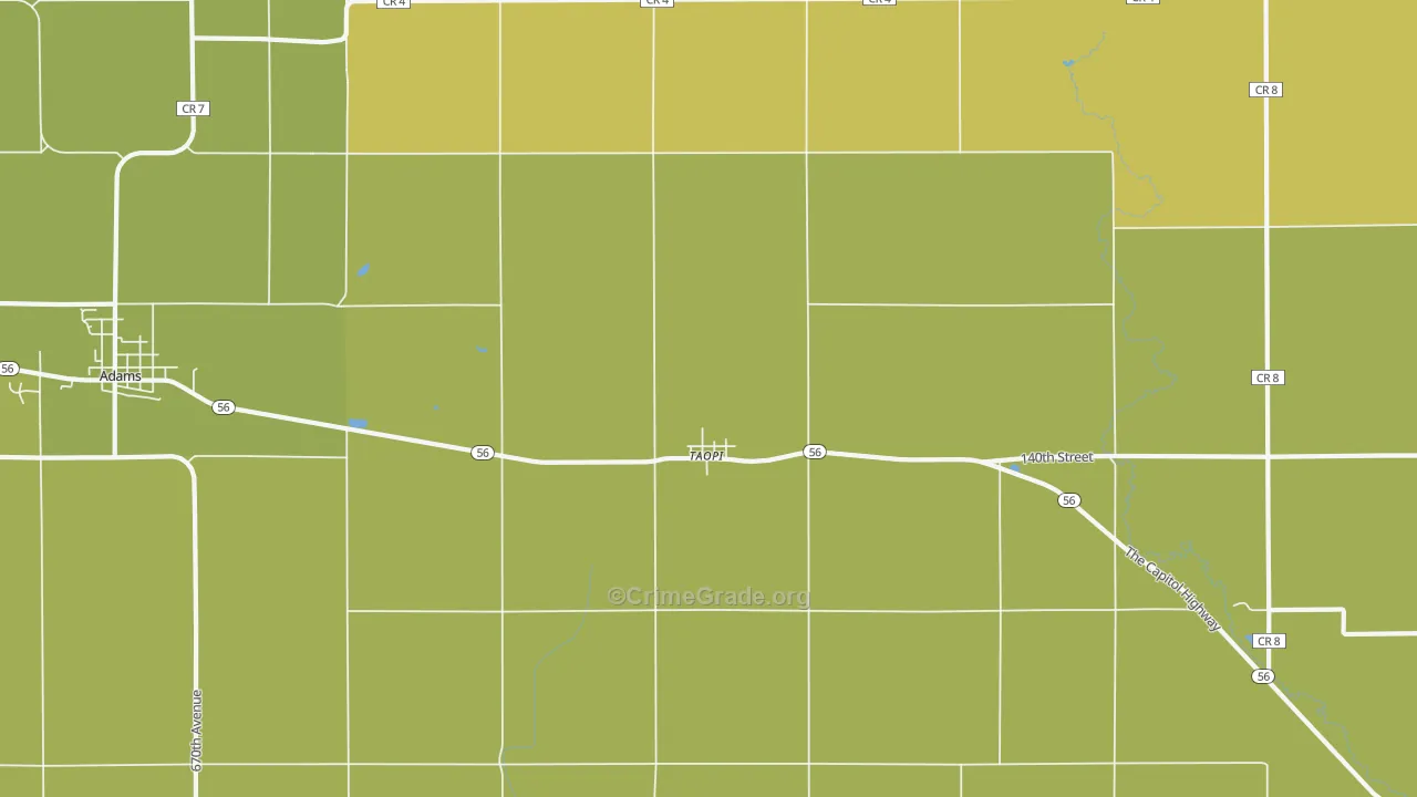 Taopi, MN Map of Assault Rates