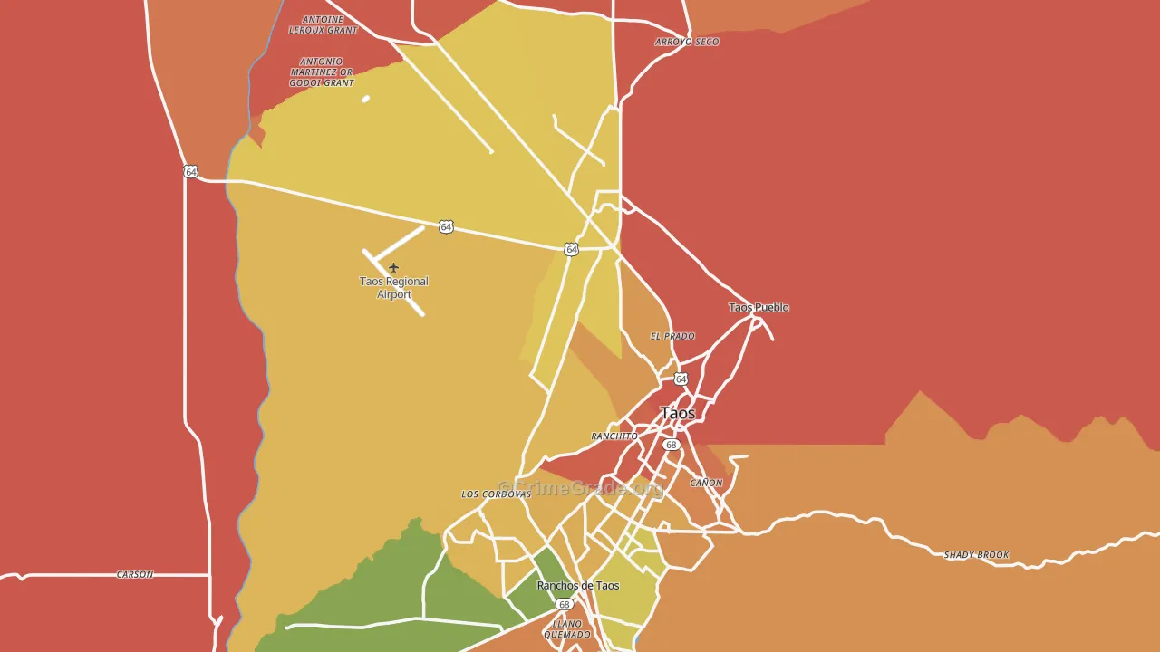 Taos County, NM Map of Assault Rates