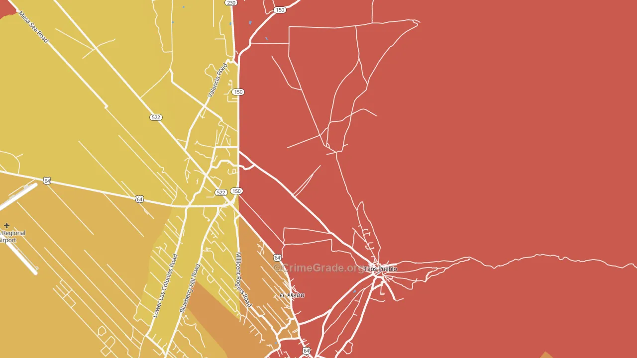Taos Pueblo, NM Map of Assault Rates
