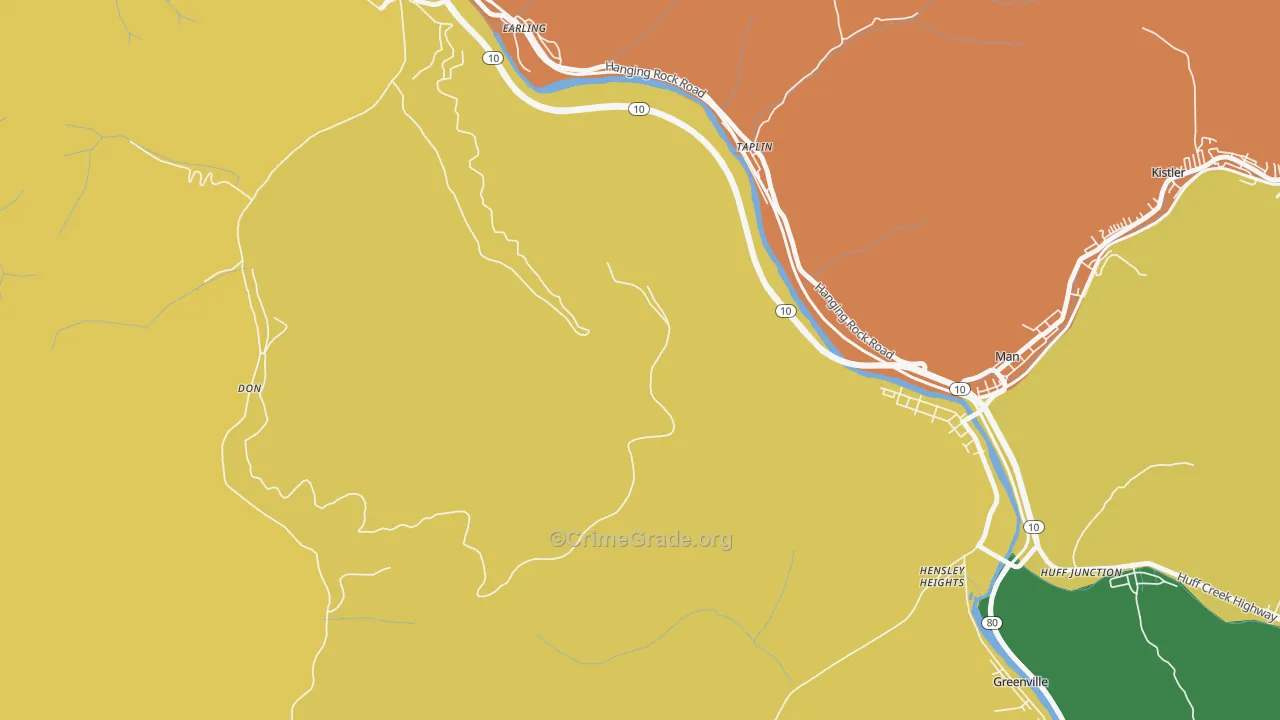 Taplin, WV Map of Assault Rates