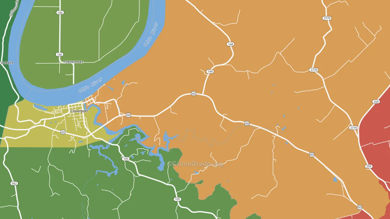Tar Fork, KY Map of Assault Rates