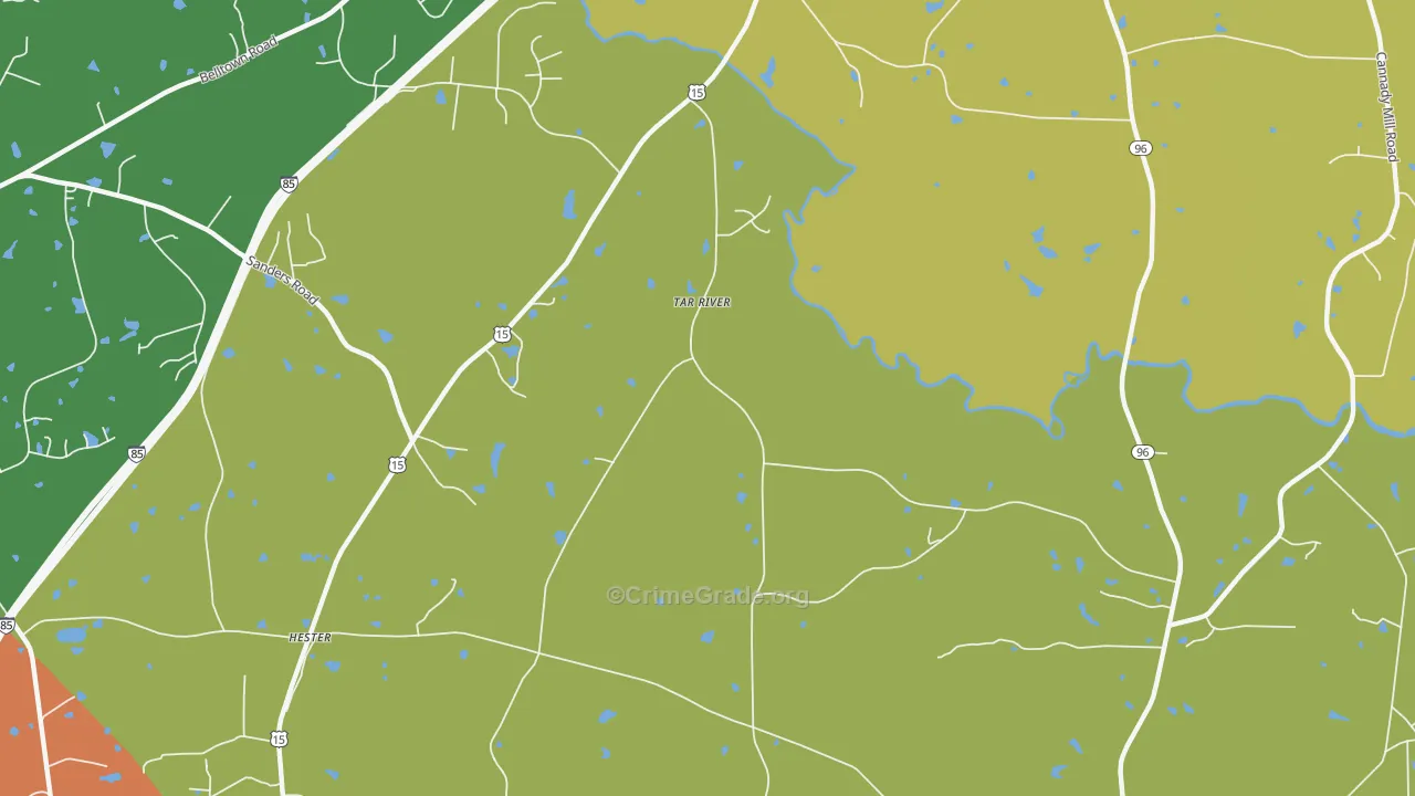 Tar River, NC Map of Assault Rates