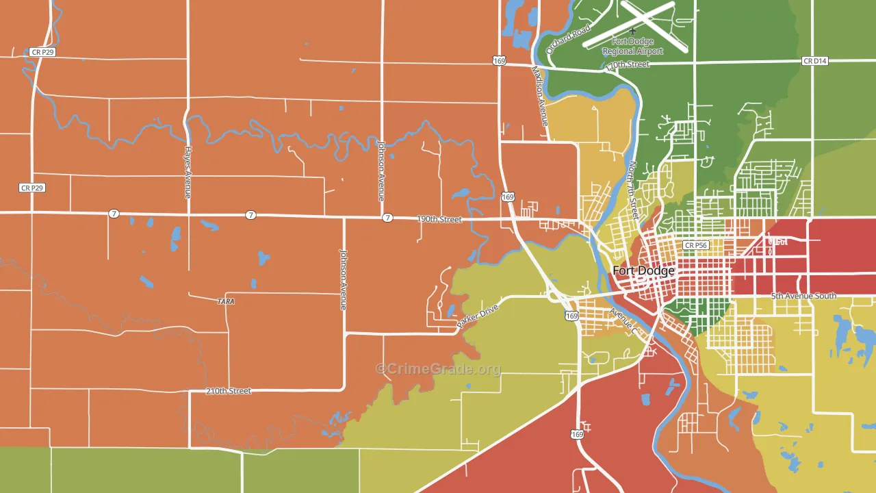 Tara, IA Map of Assault Rates
