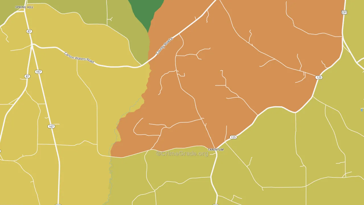 Tarentum, AL Map of Assault Rates