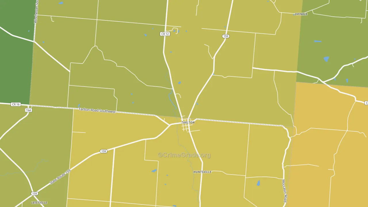 Tarlton, OH Map of Assault Rates