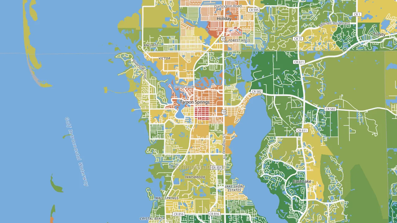 Tarpon Springs, FL Map of Assault Rates