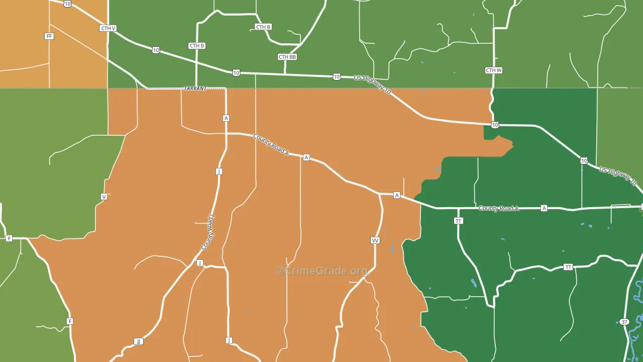Tarrant, WI Map of Assault Rates