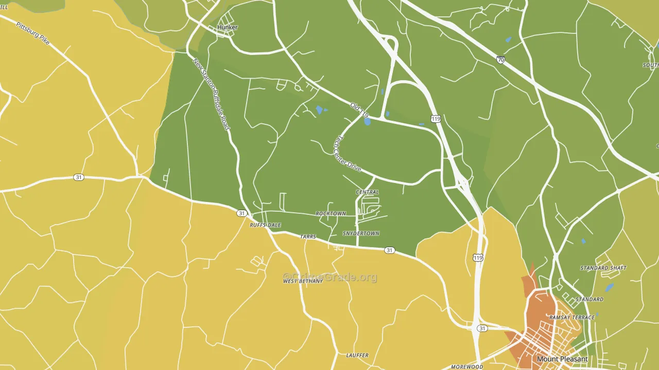 Tarrs, PA Map of Assault Rates