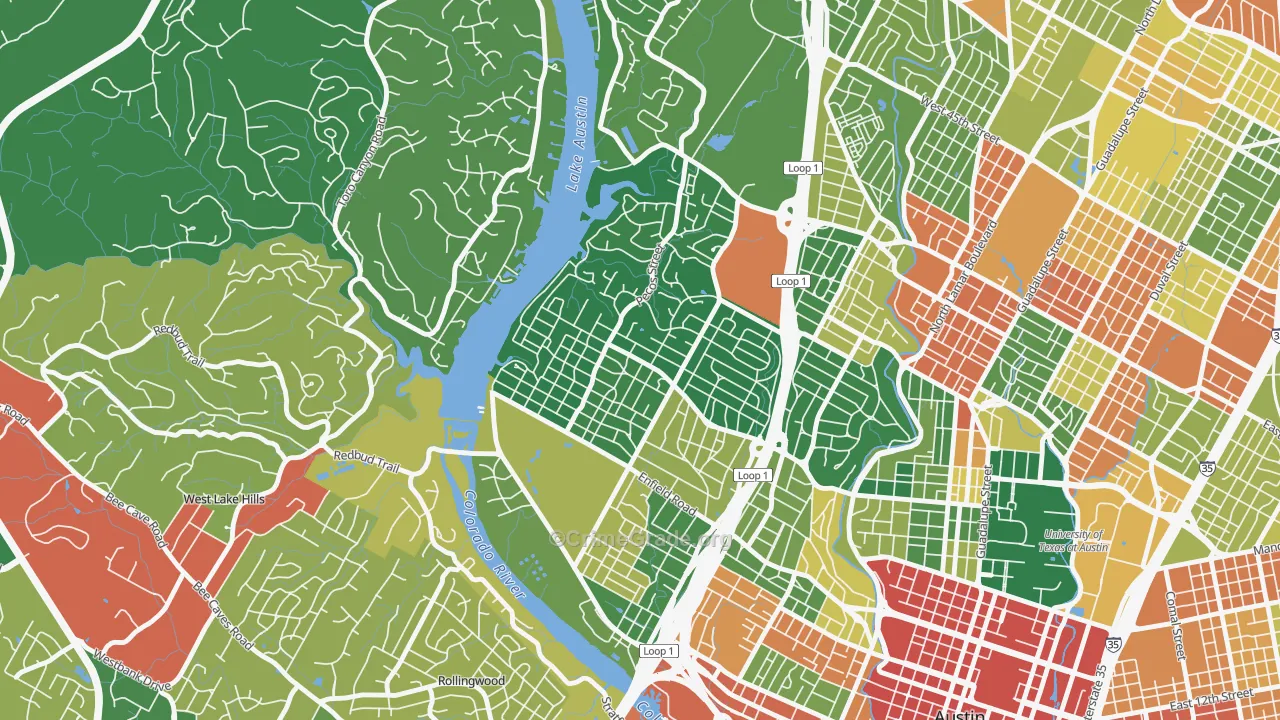 Tarrytown, Austin, TX Map of Assault Rates