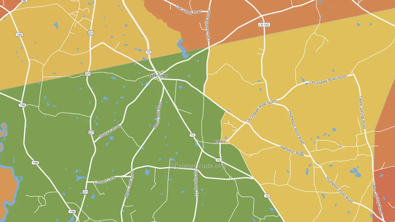Tarrytown, GA Map of Assault Rates