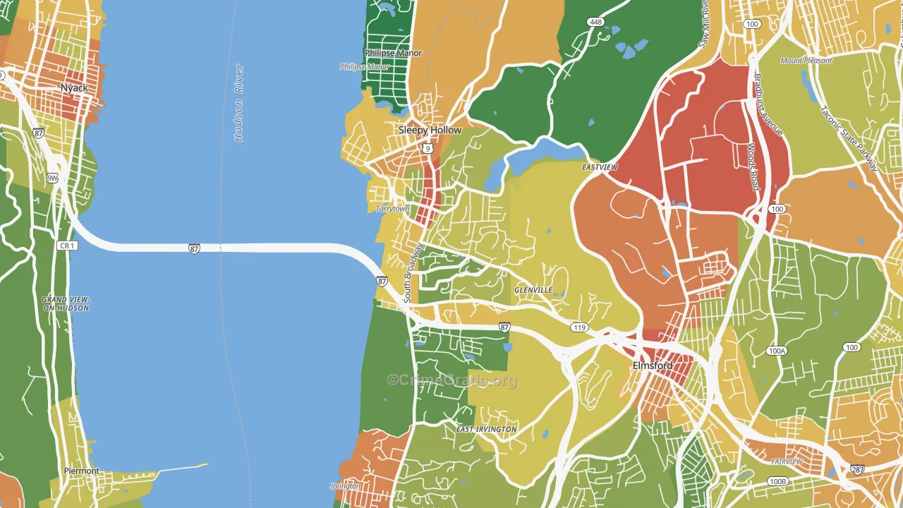 Tarrytown, NY Map of Assault Rates