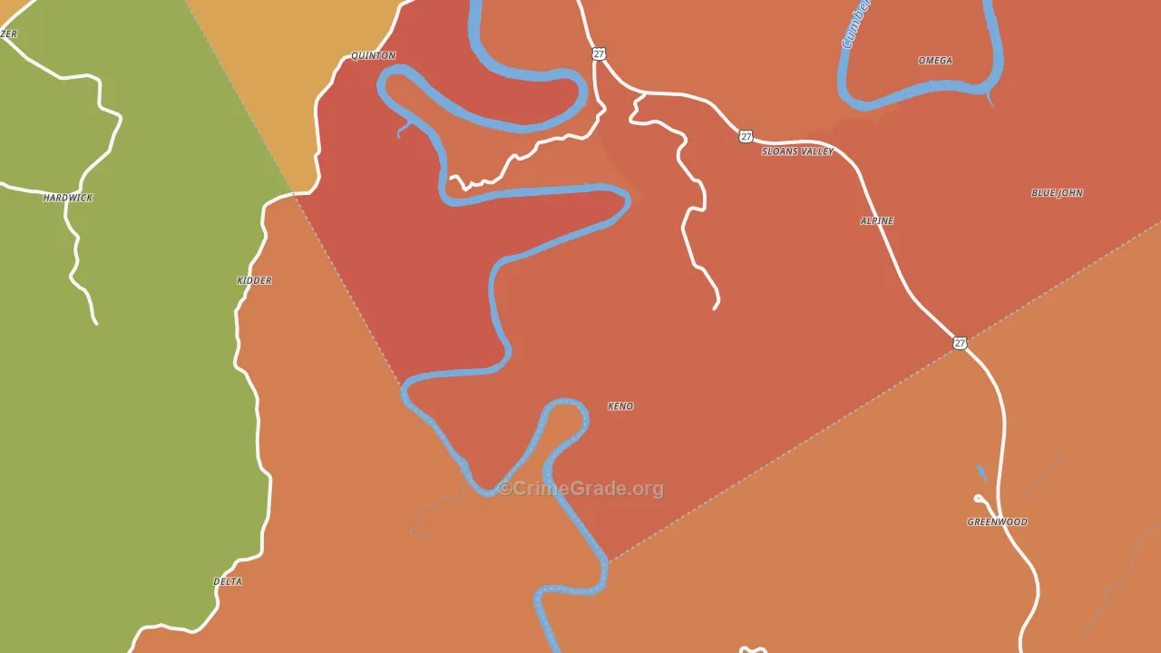 Tateville, KY Map of Assault Rates
