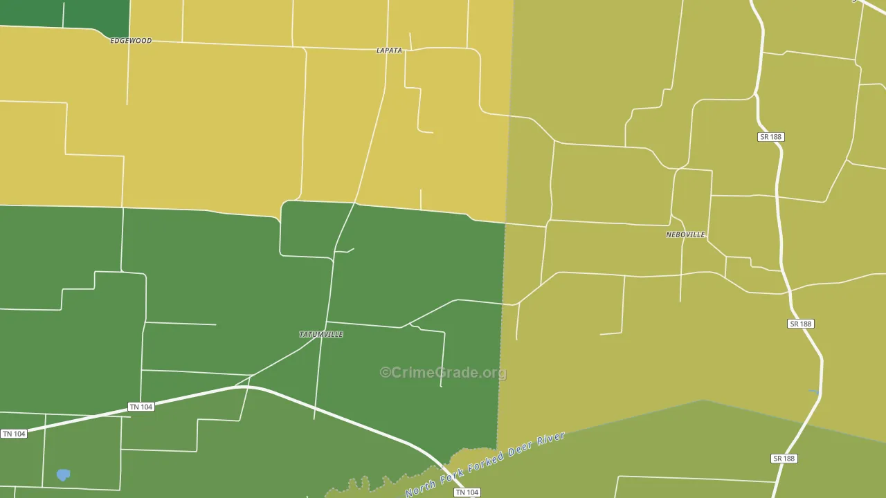 Tatumville, TN Map of Assault Rates