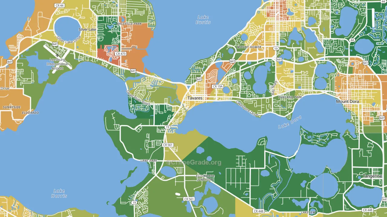 Tavares, FL Map of Assault Rates
