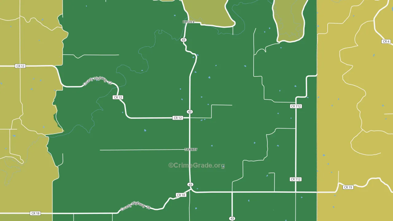 Tawney, MN Map of Assault Rates