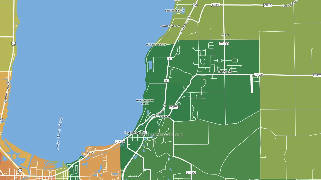 Taycheedah, WI Map of Assault Rates