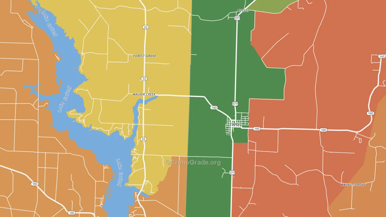 Taylor, AR Map of Assault Rates