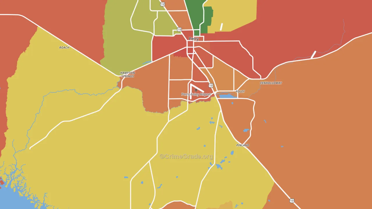 Taylor County, FL Map of Assault Rates