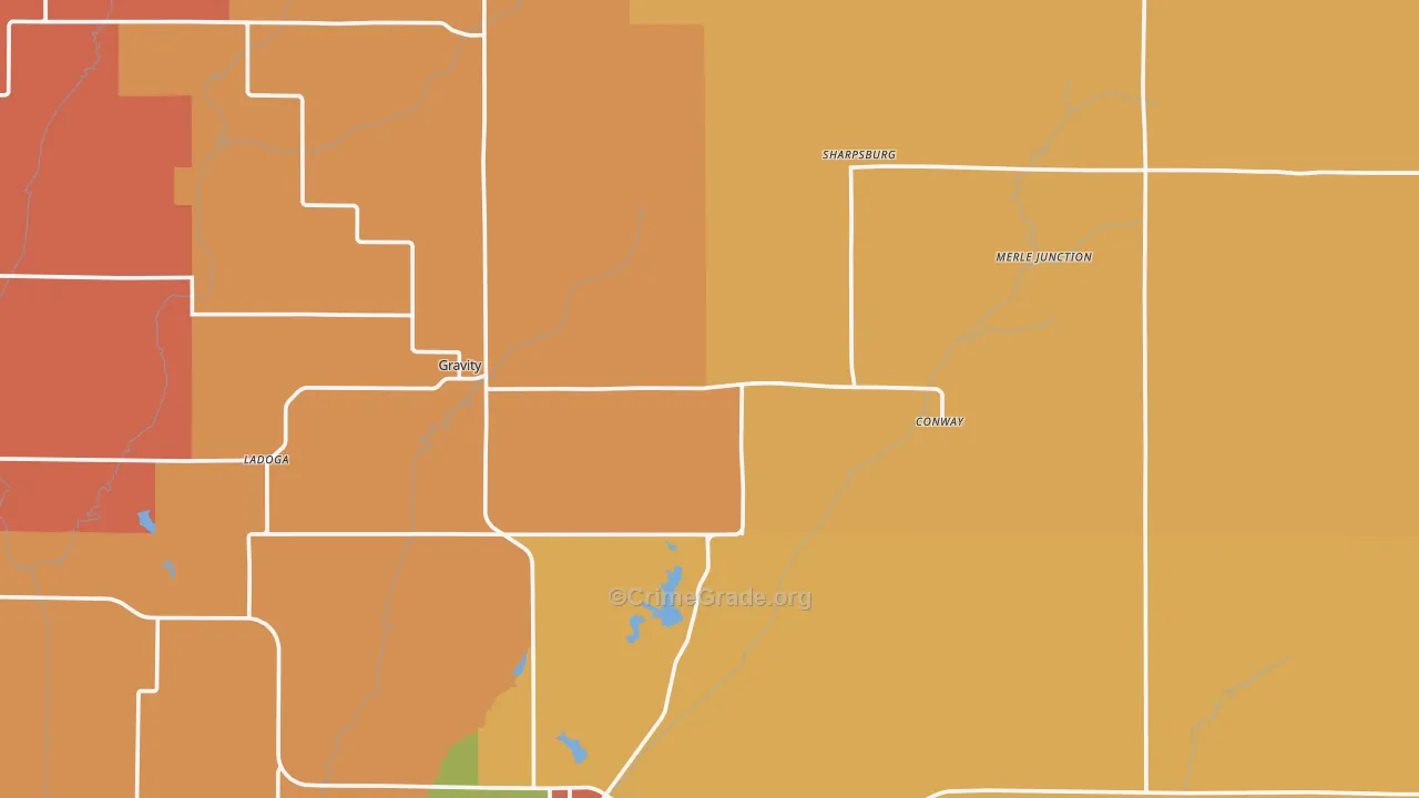 Taylor County, IA Map of Assault Rates