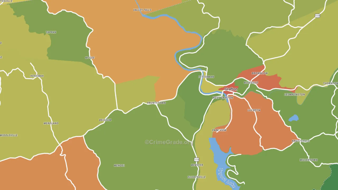 Taylor County, WV Map of Assault Rates