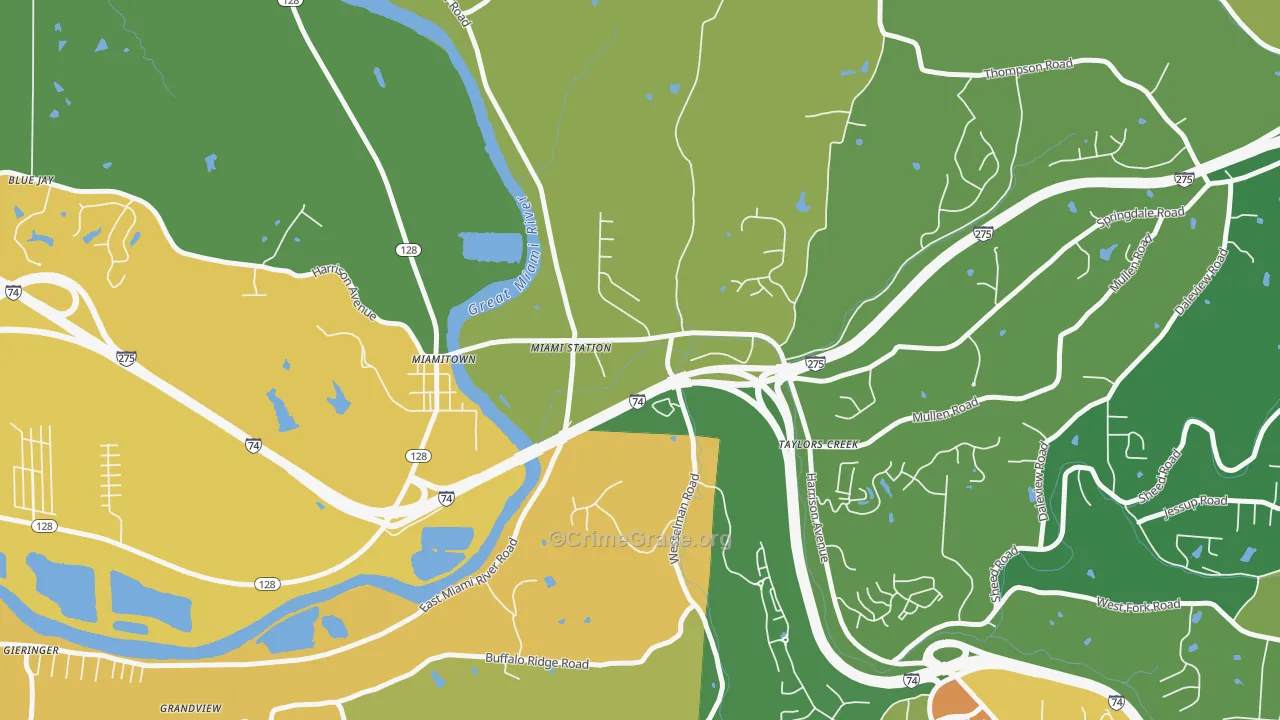 Taylor Creek, OH Map of Assault Rates