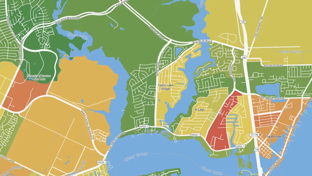 Taylor Lake Village, TX Map of Assault Rates