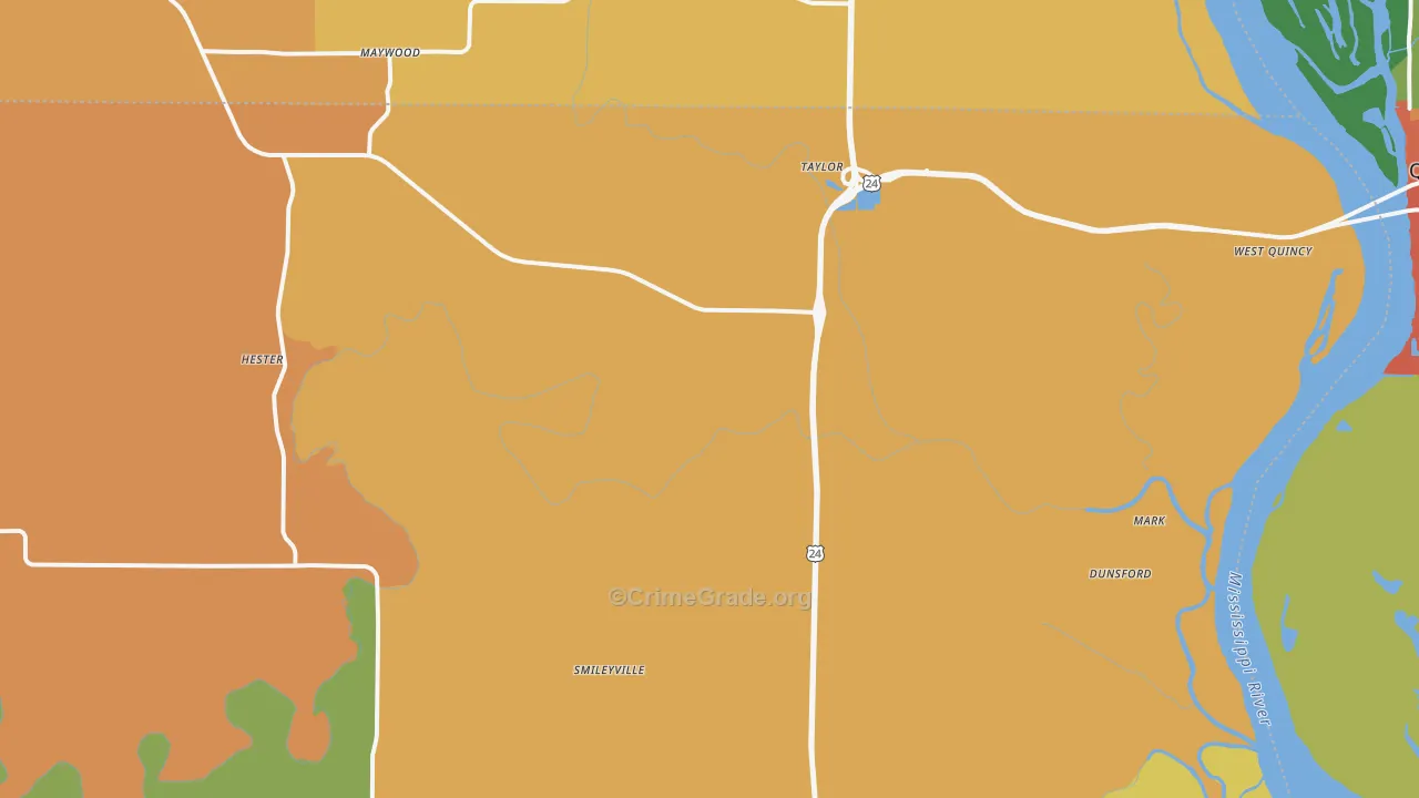 Taylor, MO Map of Assault Rates