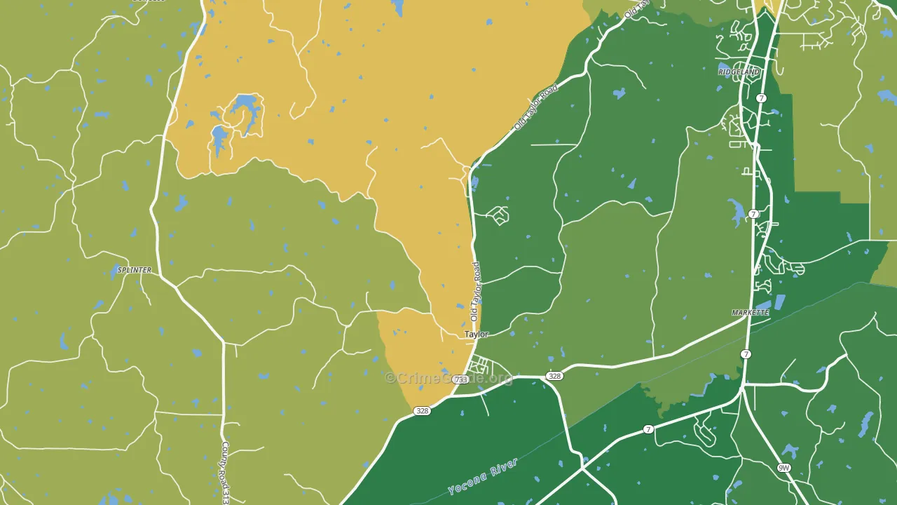 Taylor, MS Map of Assault Rates