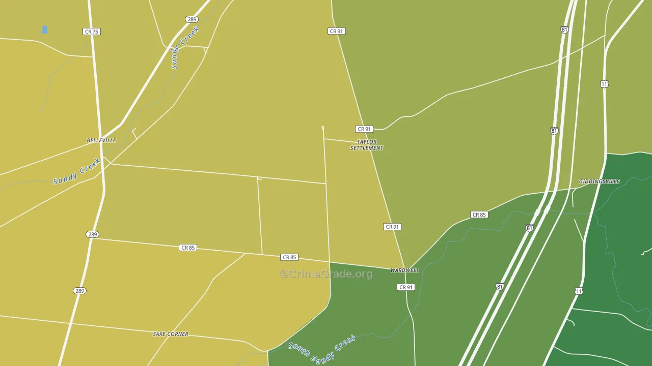 Taylor Settlement, NY Map of Assault Rates