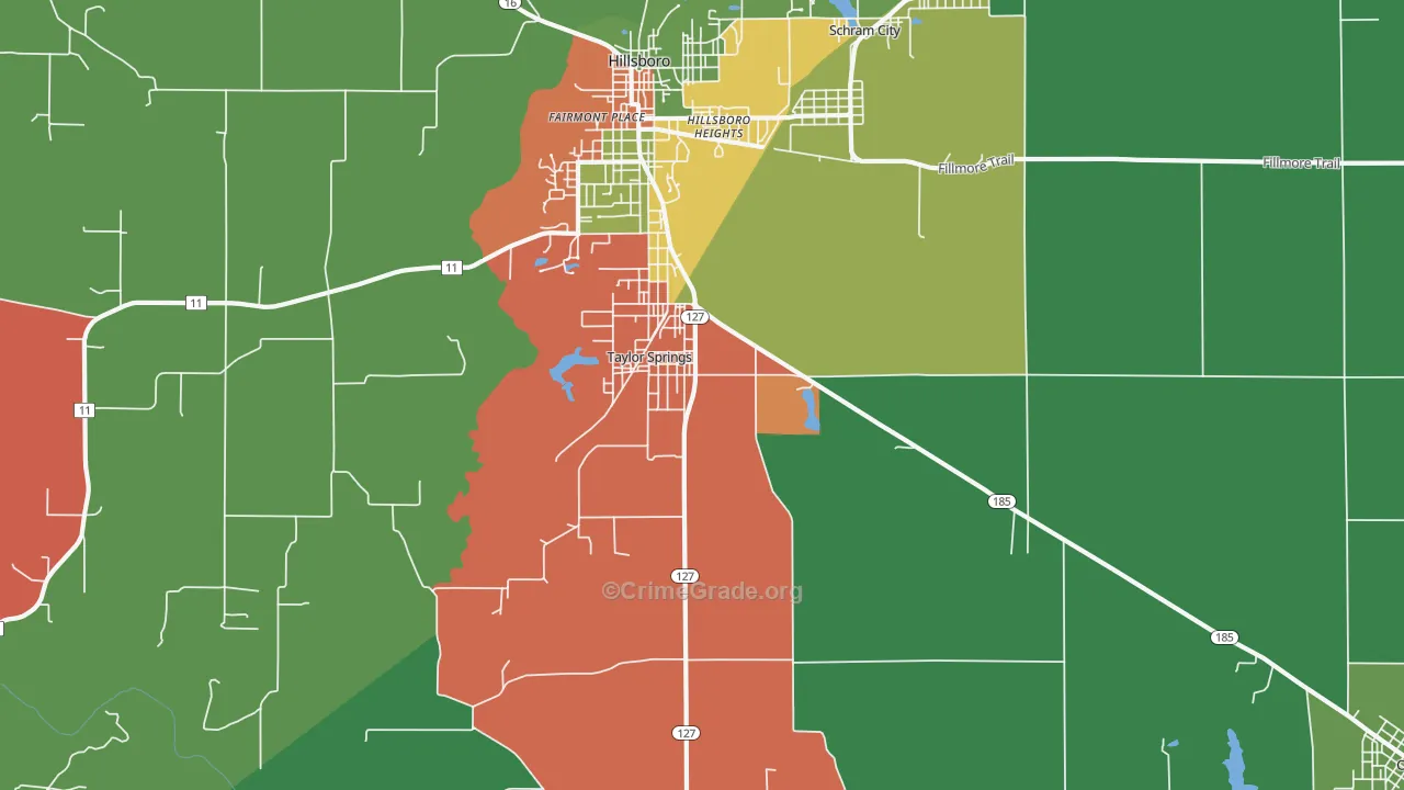 Taylor Springs, IL Map of Assault Rates