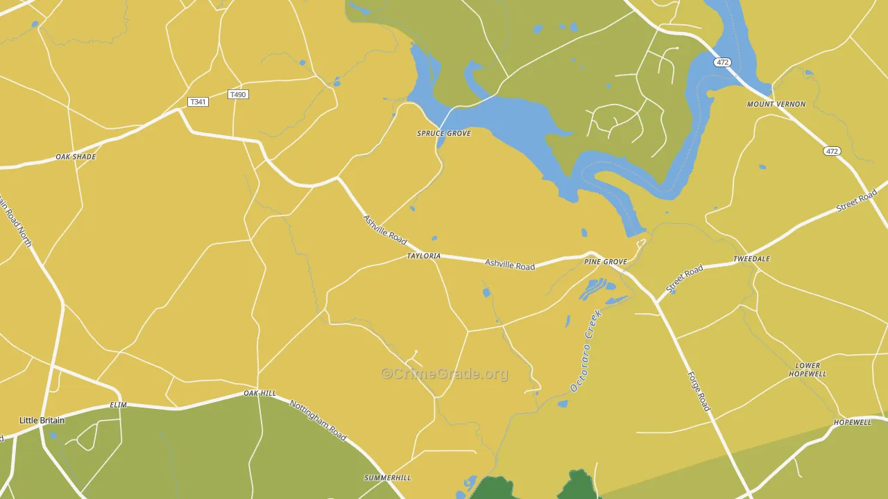 Tayloria, PA Map of Assault Rates