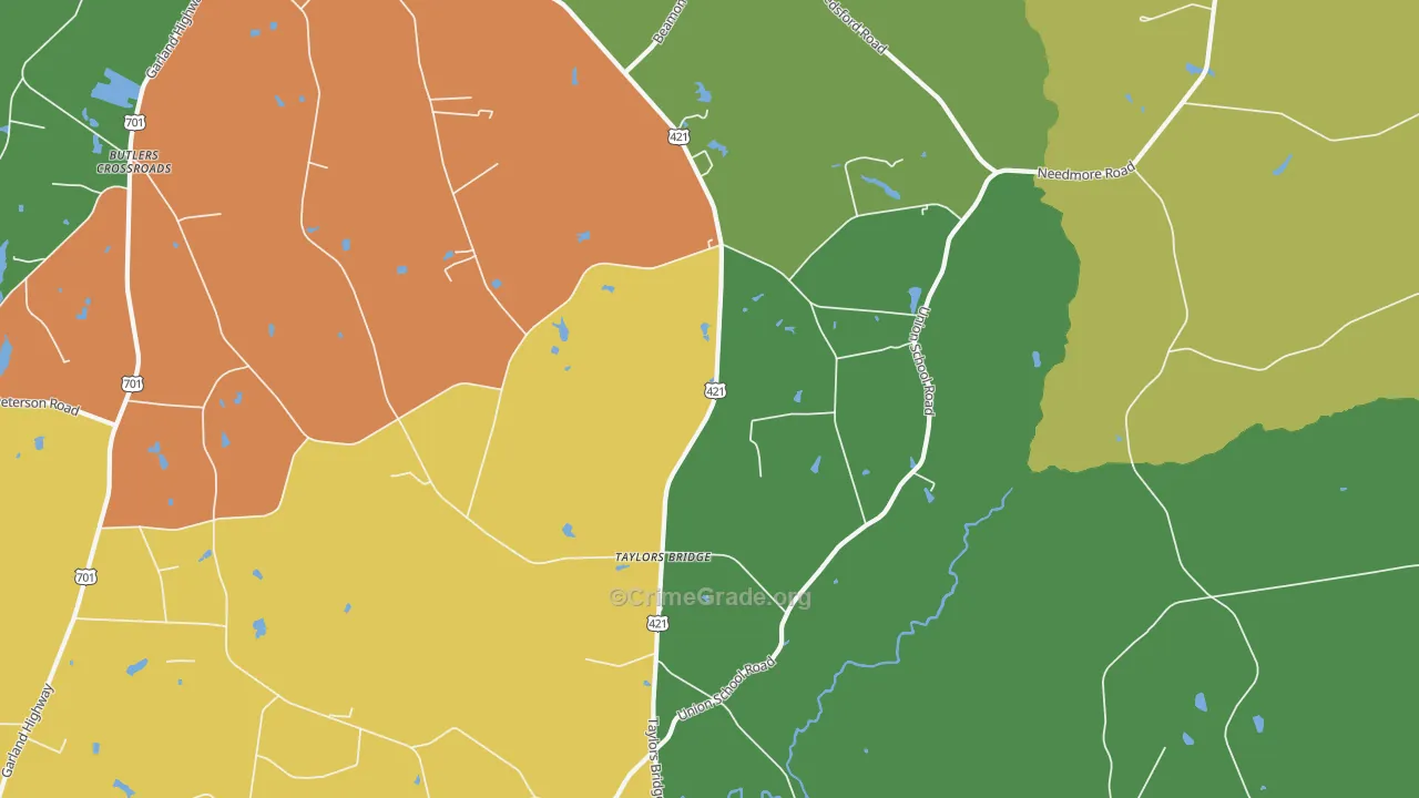 Taylors Bridge, NC Map of Assault Rates
