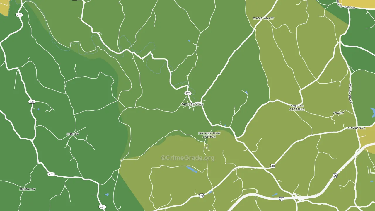 Taylorstown, PA Map of Assault Rates
