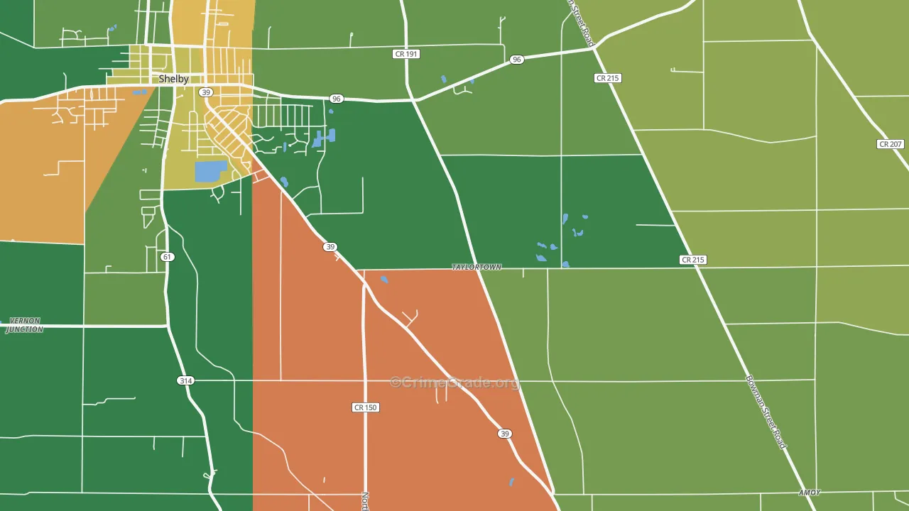 Taylortown, OH Map of Assault Rates