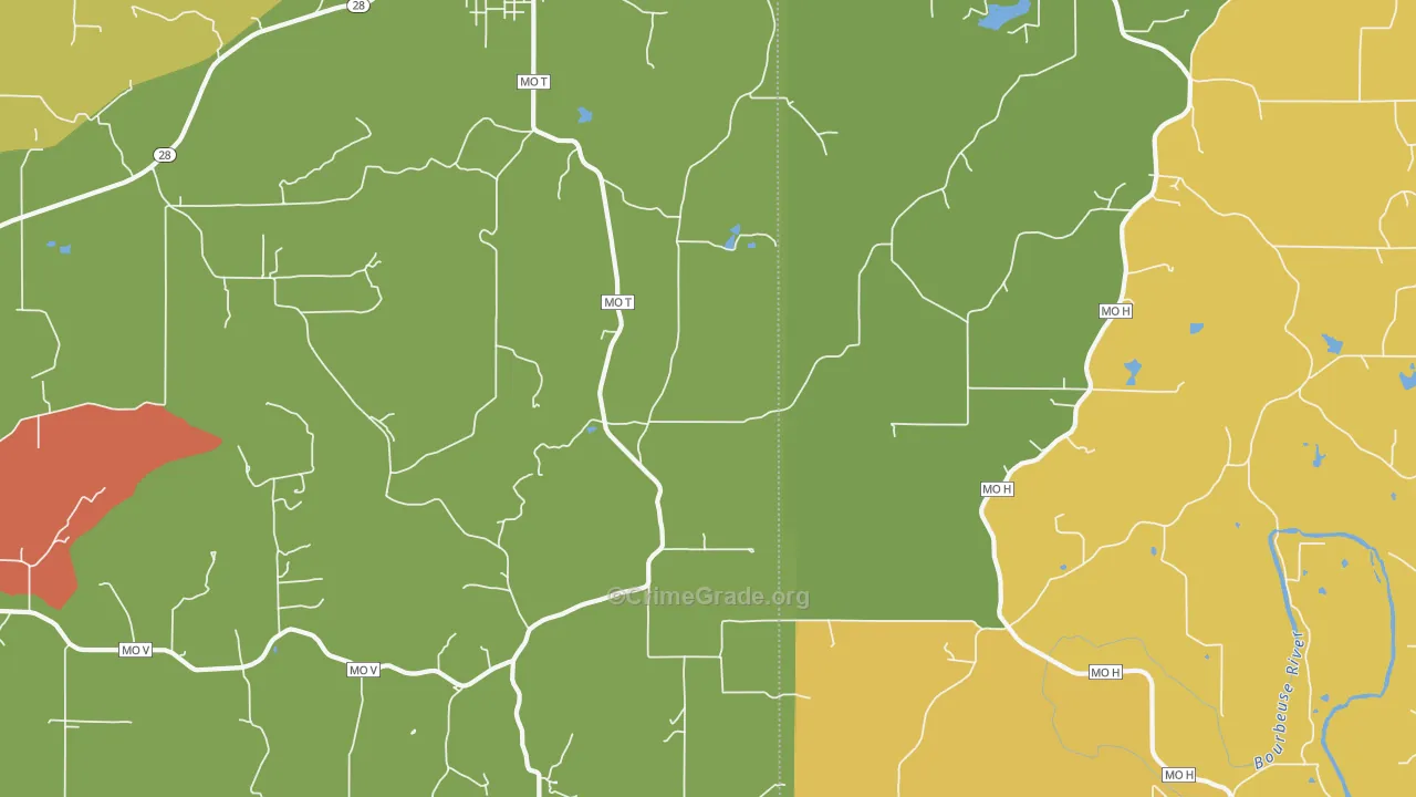 Tea, MO Map of Assault Rates