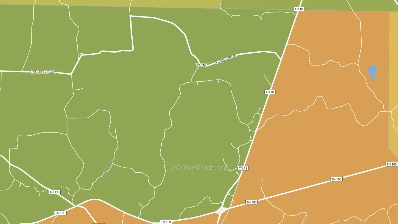 Teague, TN Map of Assault Rates