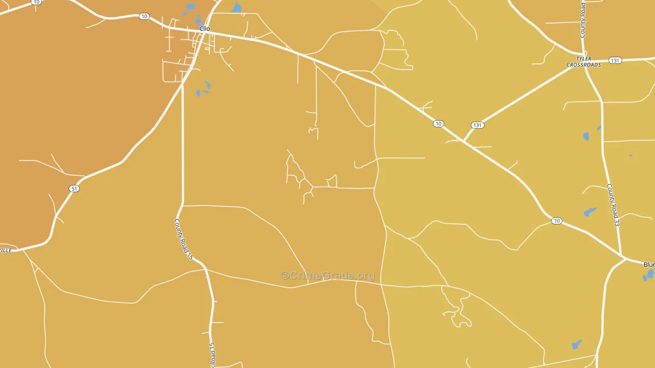 Teals Crossroads, AL Map of Assault Rates