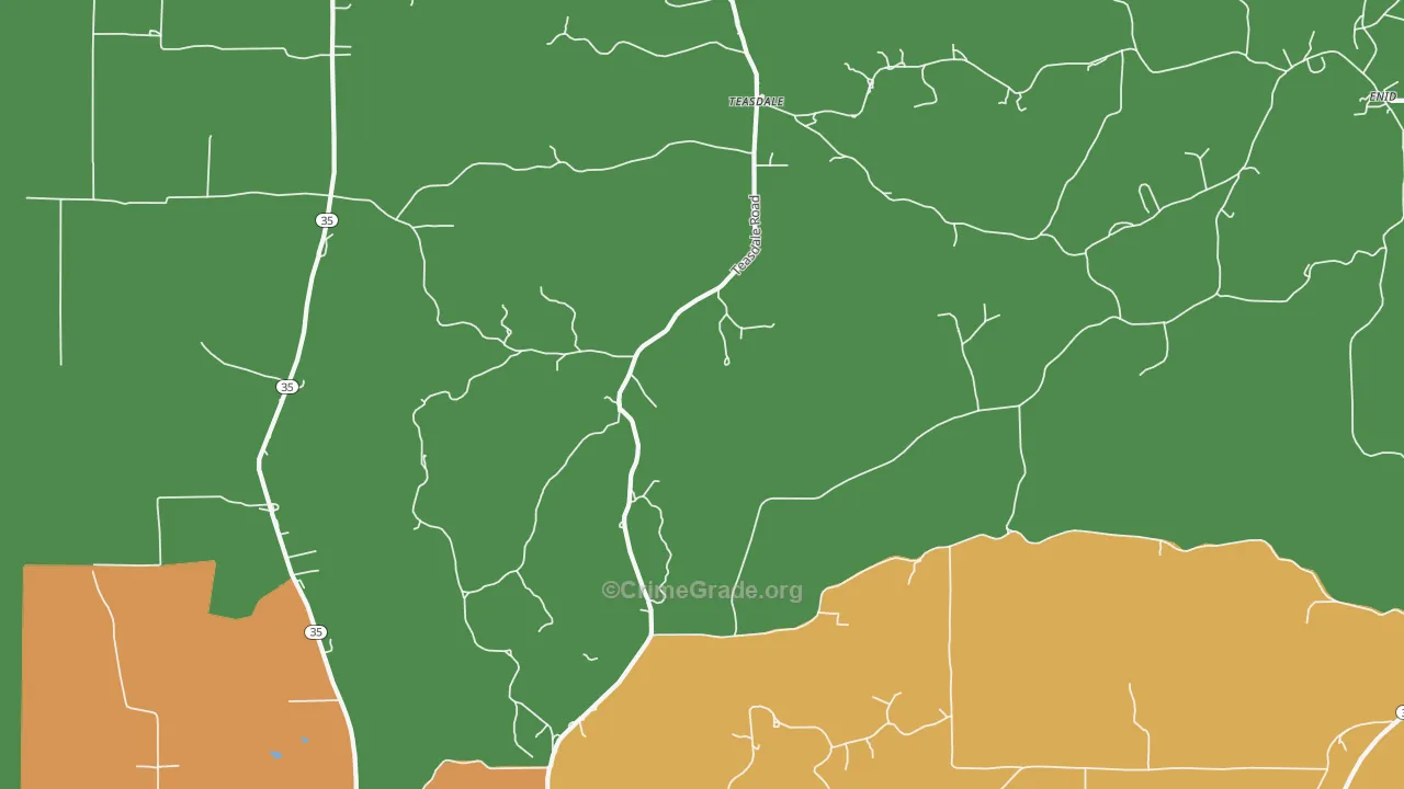 Teasdale, MS Map of Assault Rates