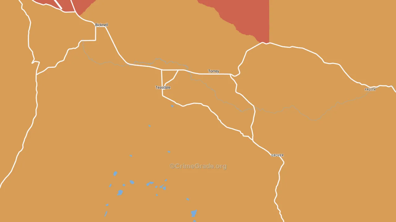 Teasdale, UT Map of Assault Rates